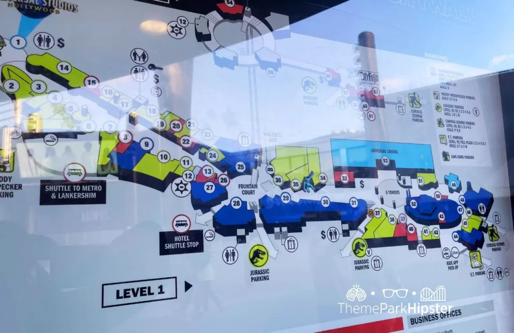 Universal Studios Hollywood CityWalk Map Upclose. Keep reading to get the full Guide to Parking at Universal Studios Hollywood with FREE Options and Prices.