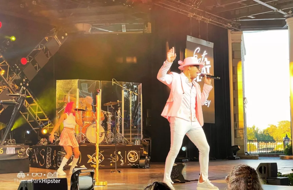 Epcot Food and Wine Festival at Disney World Eat to the Beat Concert with Stokley from Mint Condition. Keep reading to get the best Epcot Food and Wine Festival Tips!