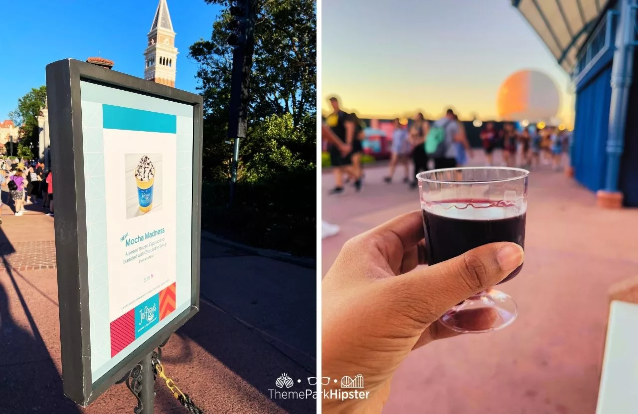 Epcot Food and Wine Festival at Disney World Joffrey's Coffee Mocha Madness and Red Wine