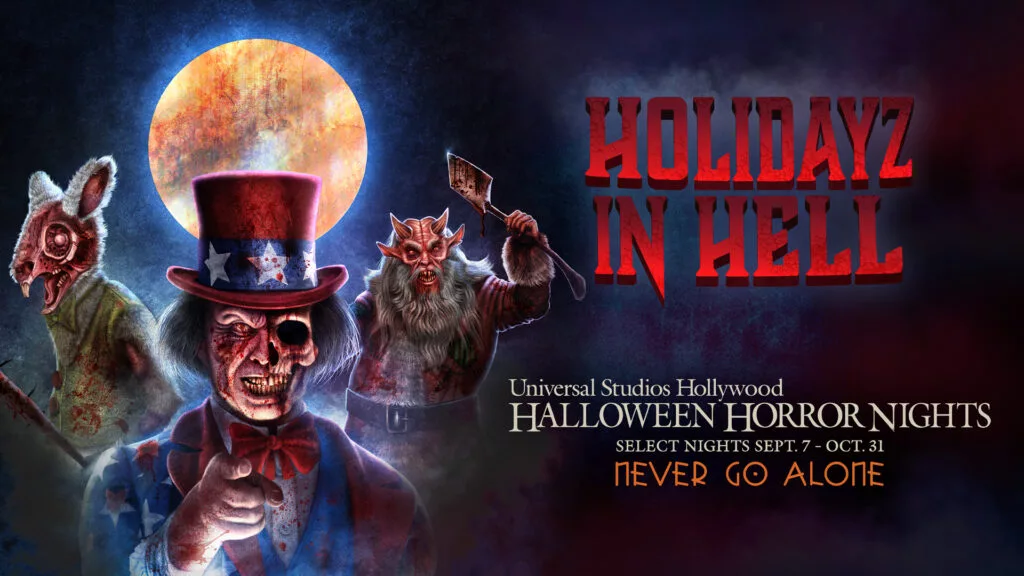 Holidayz in Hell Haunted at 2023 Halloween Horror Nights at Universal Studios Hollywood