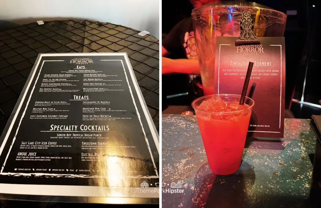 Universal Orlando Resort Halloween Horror Nights a Taste of Terror HHN Food Menu Tinsel Town Cocktail