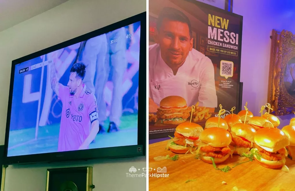 Universal Orlando Resort Hard Rock Cafe with Leo Messi new Chicken Sandwich Media Event