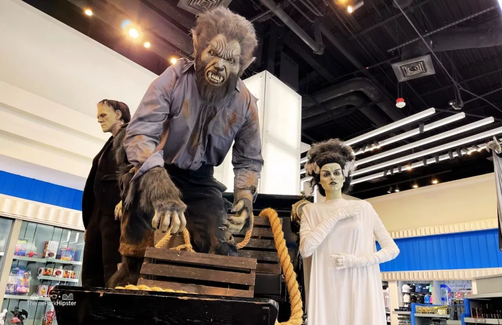 Universal Epic Universe in Orlando Florida Monsters with Frankenstein, Bride of Frankenstein and Werewolf