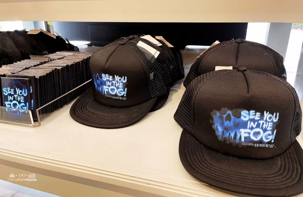 Universal Studios Orlando, Florida Halloween Horror Nights Merchandise 2023 See You in the Fog HHN 32 hat. Keep reading to find out what to wear to Halloween Horror Nights.