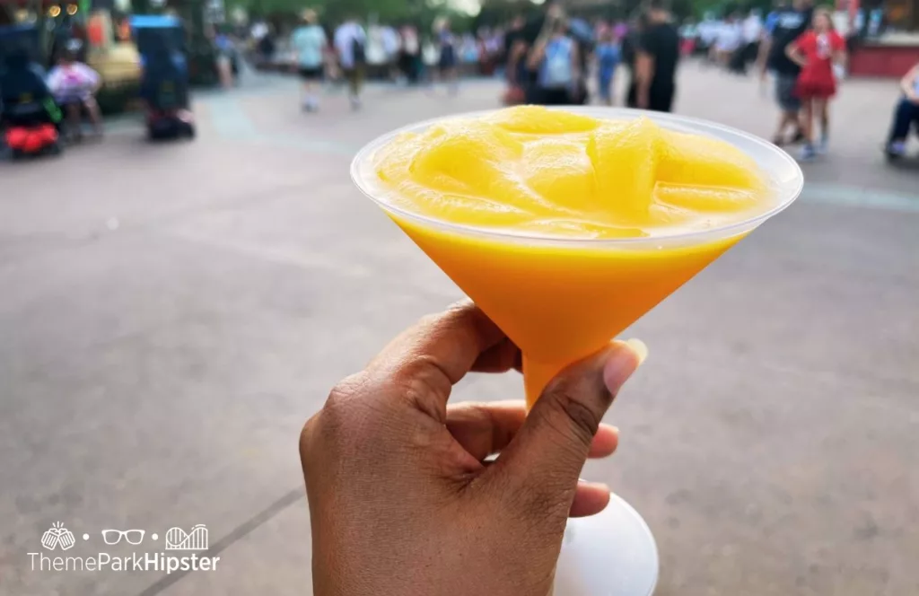 Epcot Food and Wine Festival at Disney Les Vins des Chefs de France at France Pavilion Grand Marnier Orange Slush. One of the best places to stop on your epcot bar crawl.