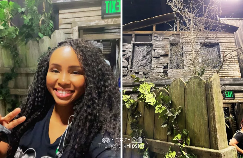NikkyJ at The Last of Us House on the Unmasking the Horror Tour Lights HHN 32 during 2023 Halloween Horror Nights Universal Studios Florida. Keep reading to discover more about Halloween at Universal. 