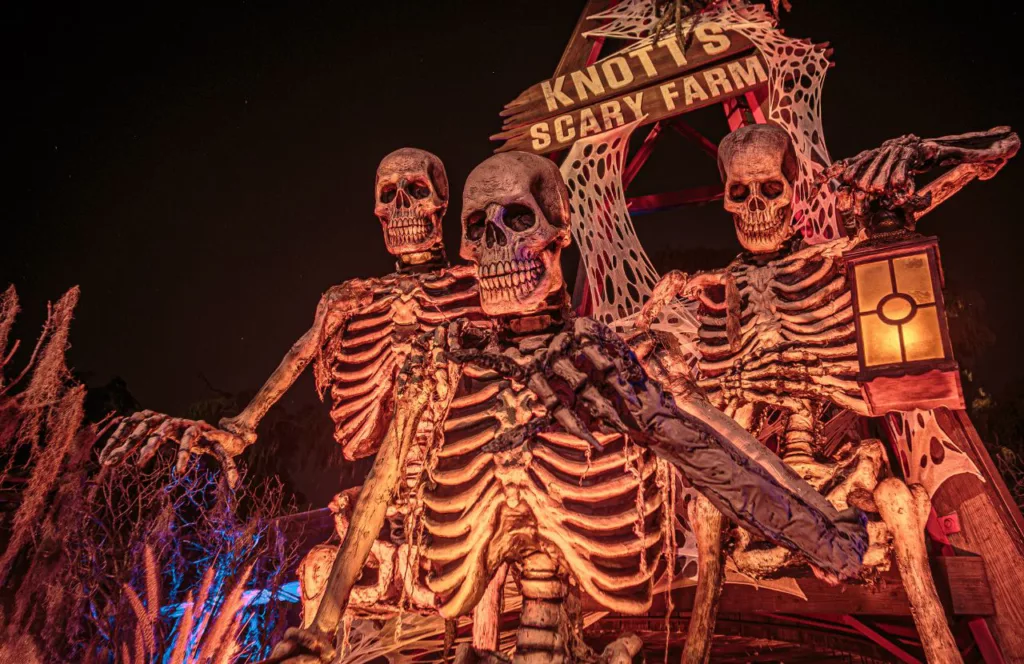 2023 Knott's Scary Farm at Knott's Berry Farm in California Entrance with Skeletons