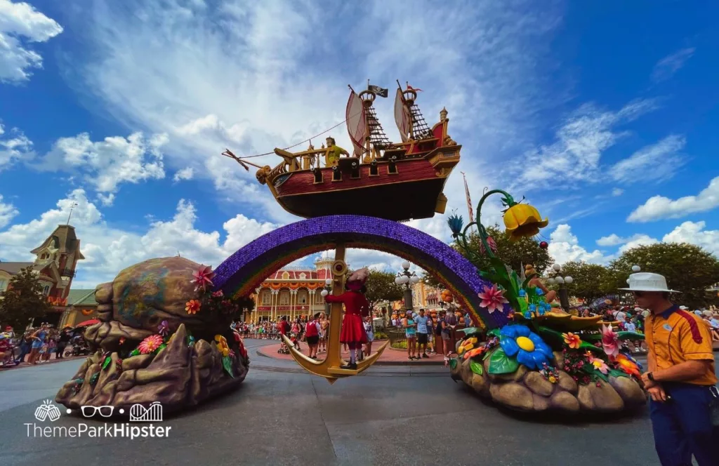 Disney Magic Kingdom Theme Park Festival of Fantasy Parade Peter Pan and Captain Hook. Keep reading to know what to pack for your solo road trip to Disney World.