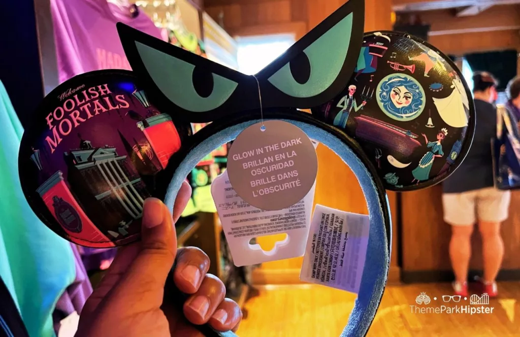 Disney Memento Mori Store Haunted Mansion Merchandise at Magic Kingdom Theme Park Foolish Mortals Ears. Keep reading for more Disney Haunted Mansion Merchandise Gift Ideas.