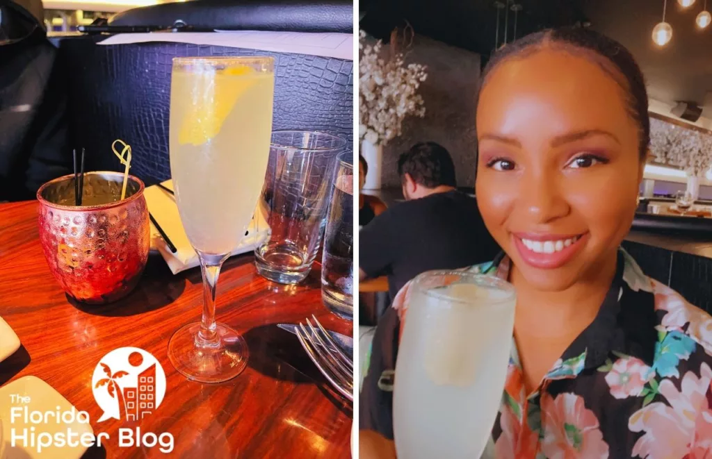 STK Orlando NikkyJ with Cocktail at Disney Springs