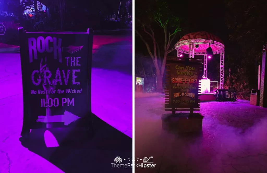 2023 Howl O Scream at Busch Gardens Tampa Bay Rock the Grave and Scareoke Karaoke Show