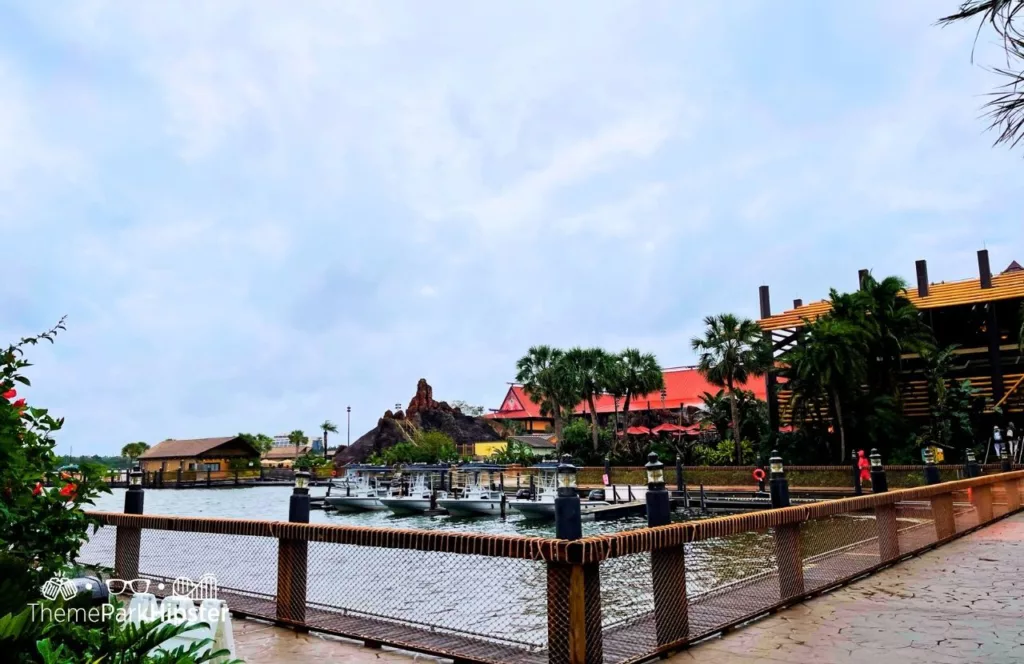 Disney's Polynesian Resort on cloudy rainy day