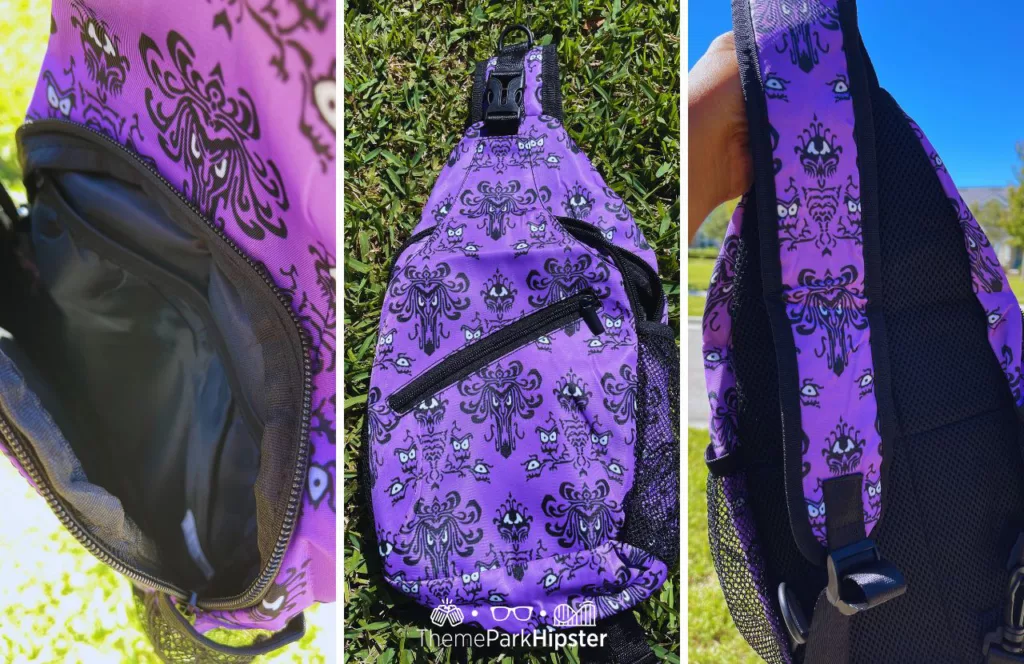Haunted Mansion Wall Paper Sling Bag. One of the best purses for Disney World (2)