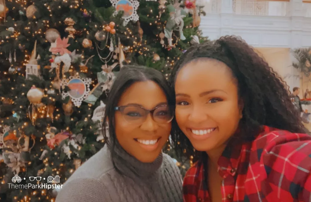 NikkyJ and Friend at Disney Grand Floridian Resort and Spa at Christmas