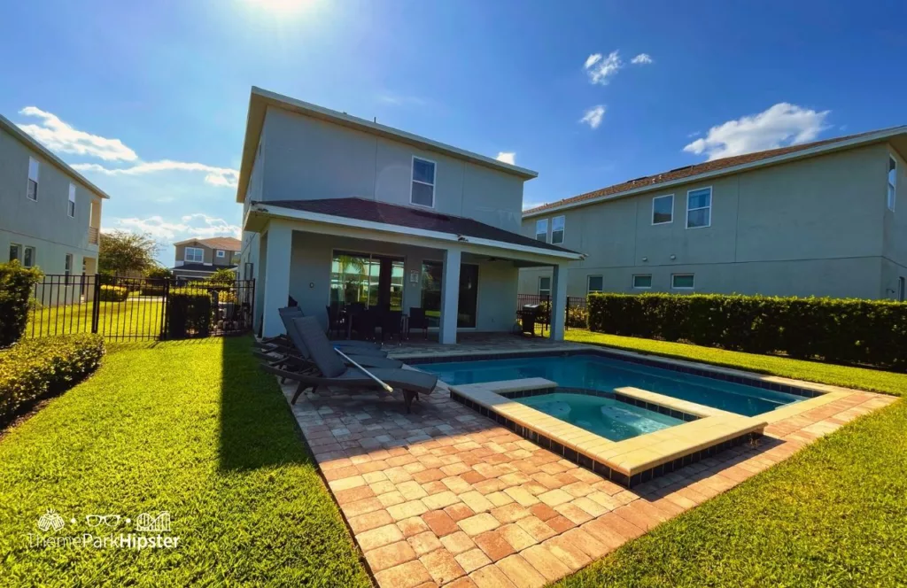 Pool area in 5 Bedroom villa at Encore Resort Review. One of the best vacation home rentals near Disney World