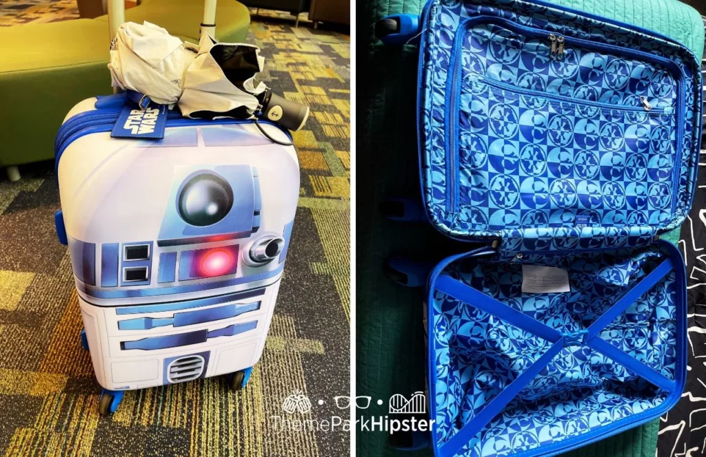 R2D2 Star Wars Suitcase. One of the best luggage for Disney World. Keep reading to get the full guide on how to travel alone on your solo trip.