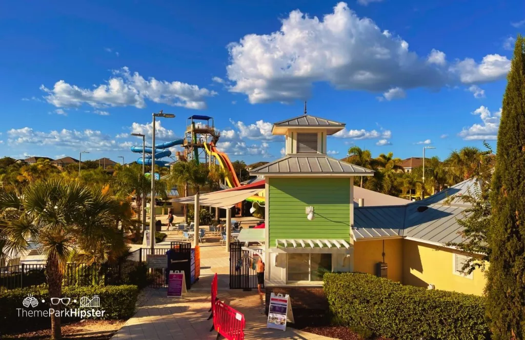 Waterpark at Encore Resort with sky high slides and tube slide and restaurant. Keep reading to learn more about Encore Resort Orlando.