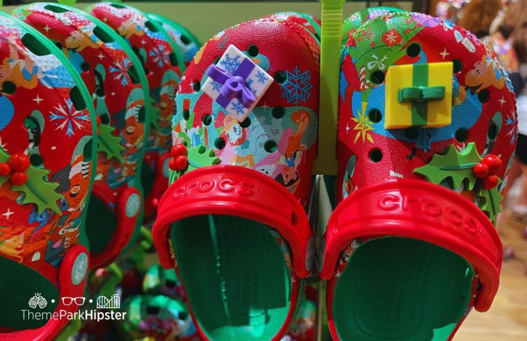 Disney World Red Christmas Crocs. One of the best Disney Christmas gifts!