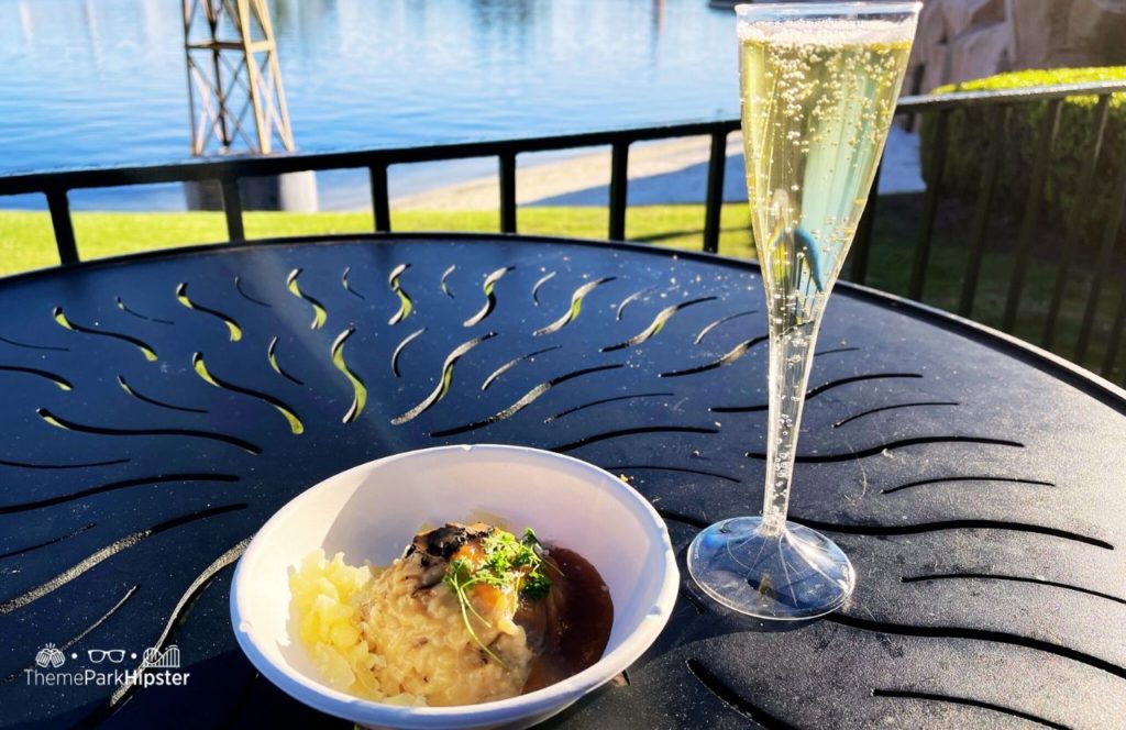 2024 Epcot Festival of the Arts Disney World Canada mushroom risotto and champagne