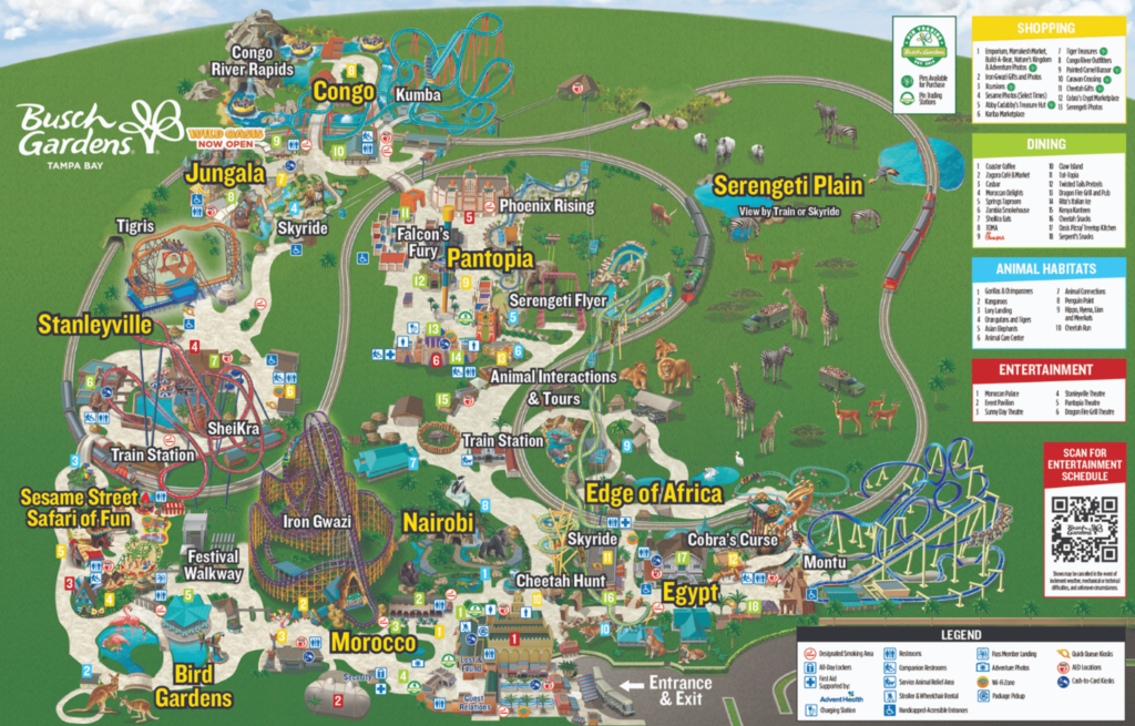 2026 2027 Busch Gardens Tampa Map