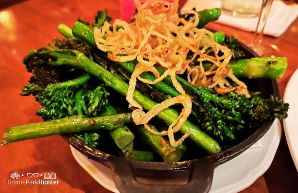 Epcot Theme Park Disney World Canada Pavilion Le Cellier Steakhouse Broccoli. One of the best Restaurants at Epcot.