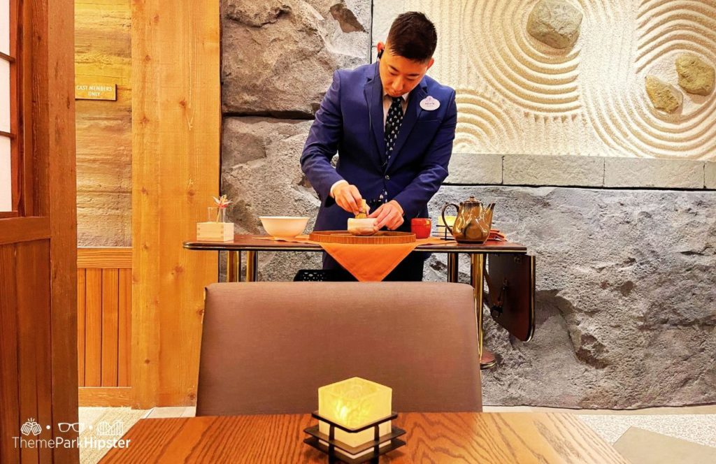 Epcot Theme Park in Disney Japan Pavilion Takumi Tei with tea ceremony.  One of the best Restaurants at Epcot.