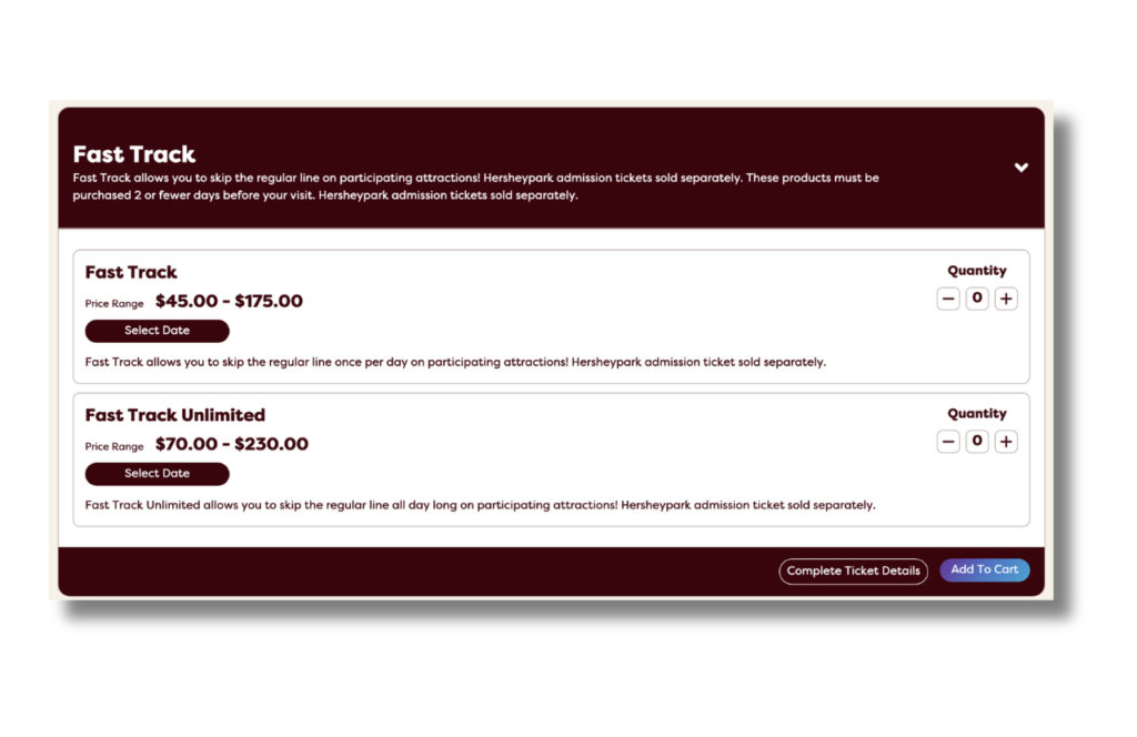 2025 Hersheypark Fast Track Skip the Line Pass Cost