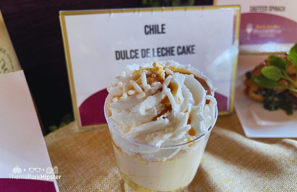 Busch Gardens Tampa 2024 Food and Wine Festival Chile Dulce de Leche Cake. One of the best things to eat at Busch Gardens Food and Wine Festival.