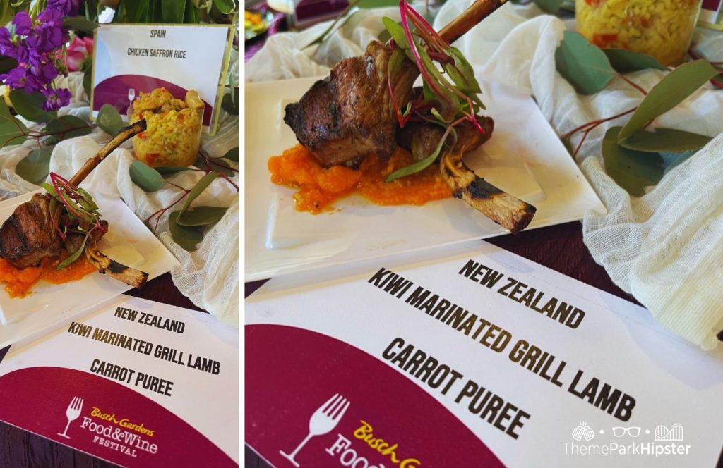 rdens Tampa 2024 Food and Wine Festival New Zealand Lamb Chops and Spain Chicken Saffron Rice