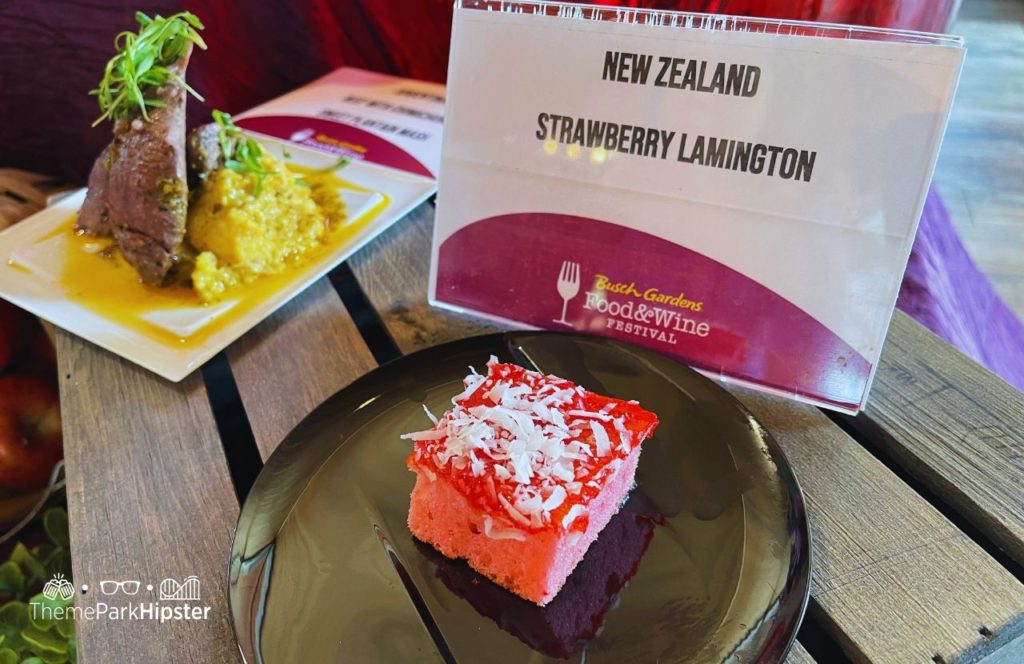 Busch Gardens Tampa 2024 Food and Wine Festival New Zealand Lamb Chops and Strawberry Lamington