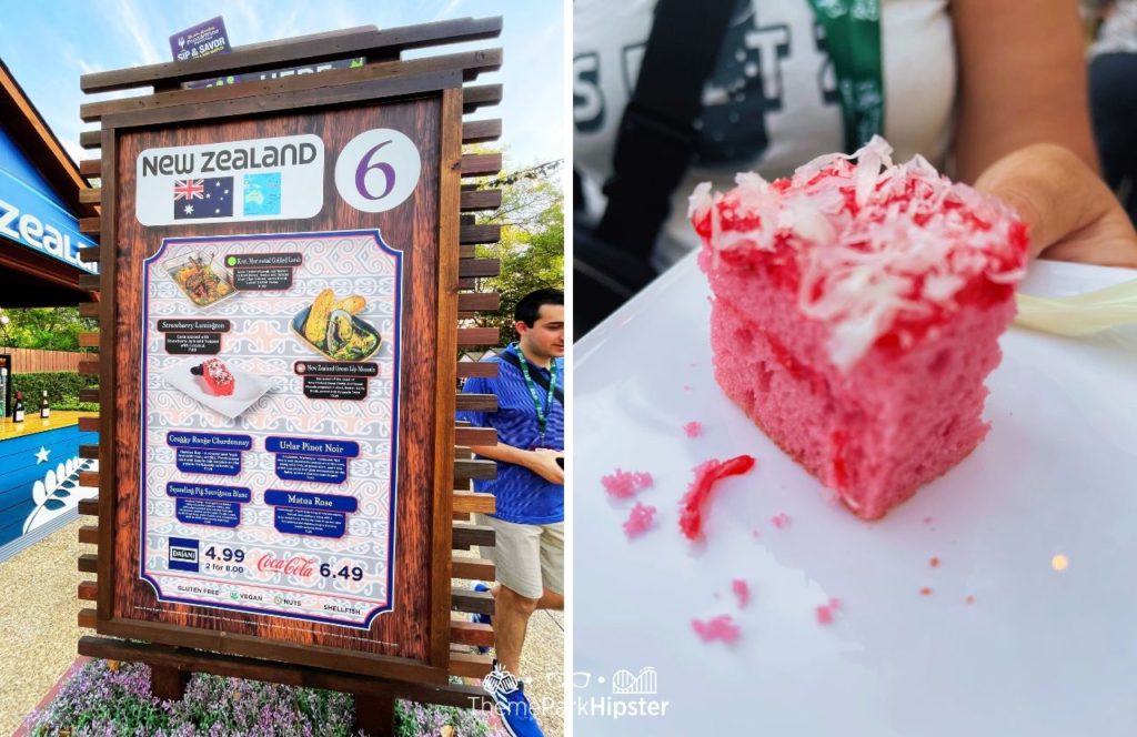 Busch Gardens Tampa 2024 Food and Wine Festival New Zealand Strawberry Lamington Cake