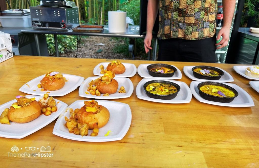 Busch Gardens Tampa 2024 Food and Wine Festival South Africa Booth Bunny Chow and Bobotie. One of the best things to eat at Busch Gardens Food and Wine Festival.