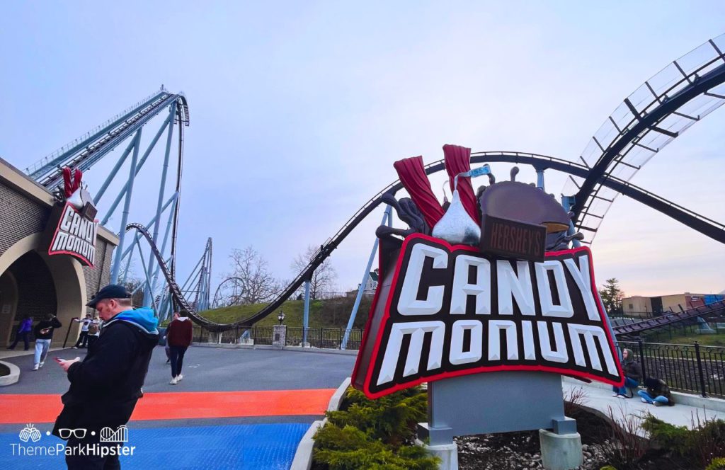 Hersheypark Candymonium Roller Coaster. Keep reading to get the full theme park travel guide on the Skip The Line Pass Fast Track at Hersheypark.
