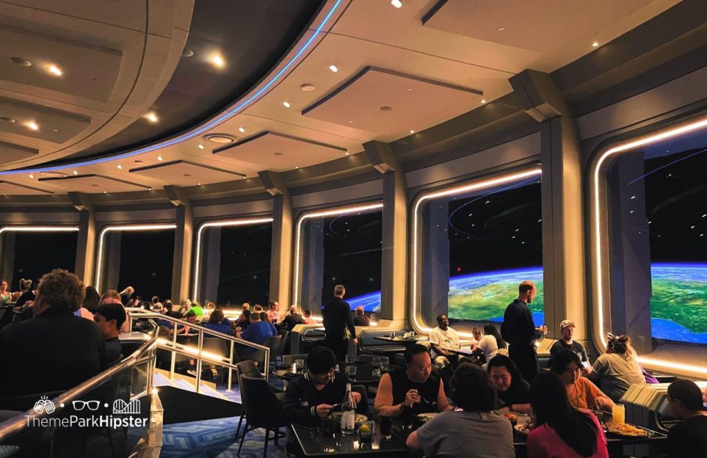 Space 220 Restaurant at Epcot in Walt Disney World Dining Room View from Space Center