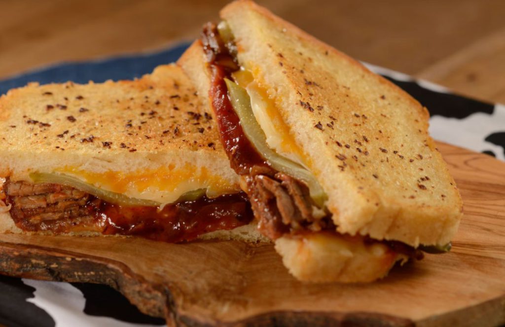 BBQ Brisket Melt at Toy Story Land Woody's Lunch Box. One of the best counter service restaurants at Hollywood Studios. 