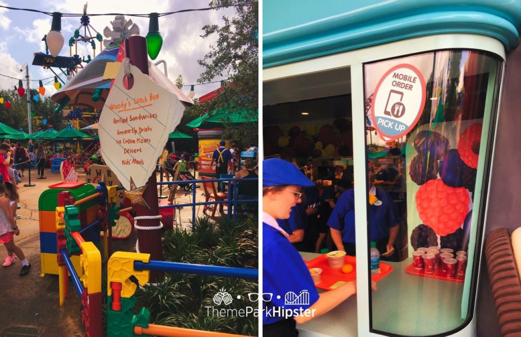 Disney Hollywood Studios Toy Story Land Woody's Lunch Box Mobile Order. One of the best counter service restaurants at Hollywood Studios. 
