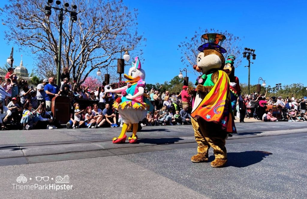 Disney Magic Kingdom Park Disney Festival of Fantasy Parade Daisy Duck Chip and Dale and Goofy