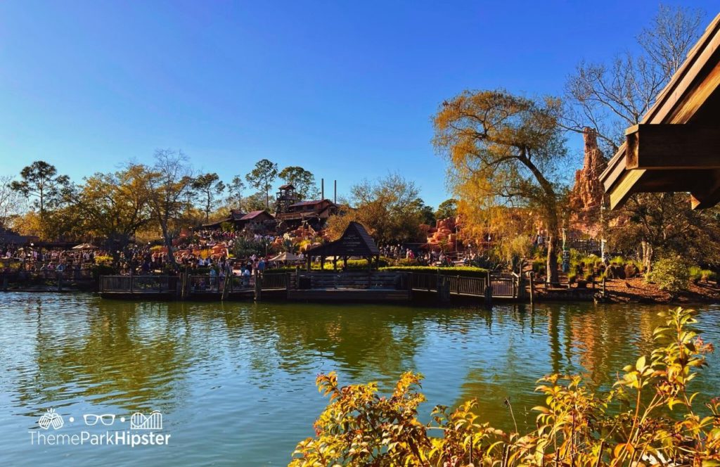 Disney Magic Kingdom Park Frontierland Tom Sawyer Island with Big Thunder Mountain Railroad in Background