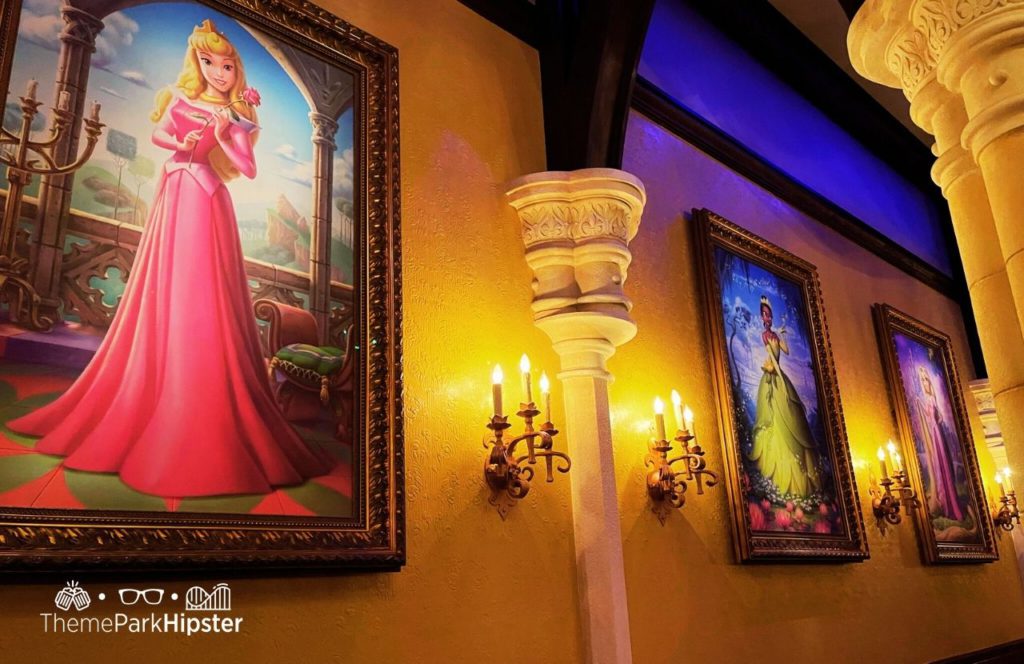 Disney Magic Kingdom Park Princess Fairytale Hall with Sleeping Beauty Tiana and Rapunzel