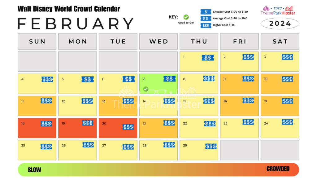 Walt Disney World Magic Kingdom Crowd Calendar Crowd Calendar February 2024