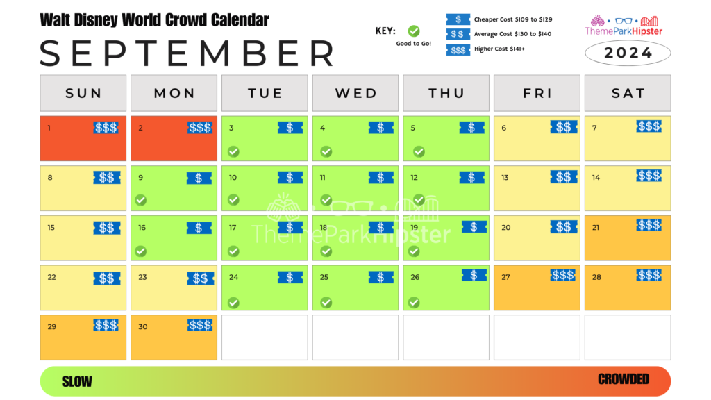 Walt Disney World Magic Kingdom Crowd Calendar Crowd Calendar September 2024