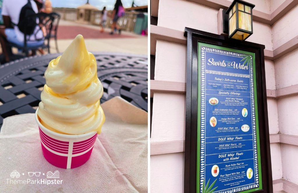 Walt Disney World Disney Spring Swirls on the Water Ice Cream Shop Pineapple Dole Whip