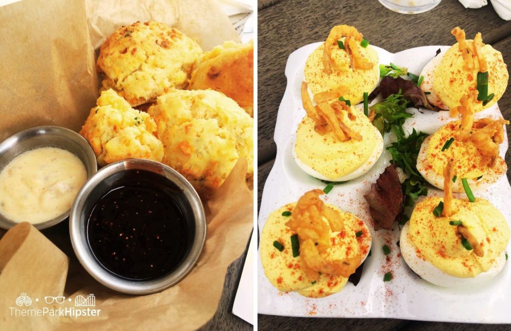 Walt Disney World Disney Springs Chef Art Smith's Homecomin Restaurant Biscuits and Deviled Eggs