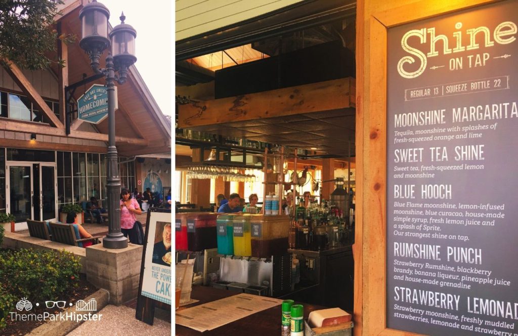 Walt Disney World Disney Springs Chef Art Smith's Homecomin Restaurant Moonshine Menu