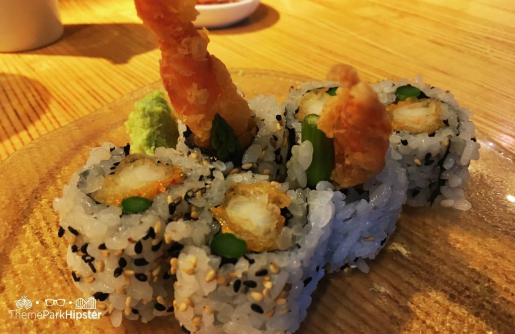 Walt Disney World Disney Springs Morimoto Asia Restaurant Shrimp tempura sushi roll
