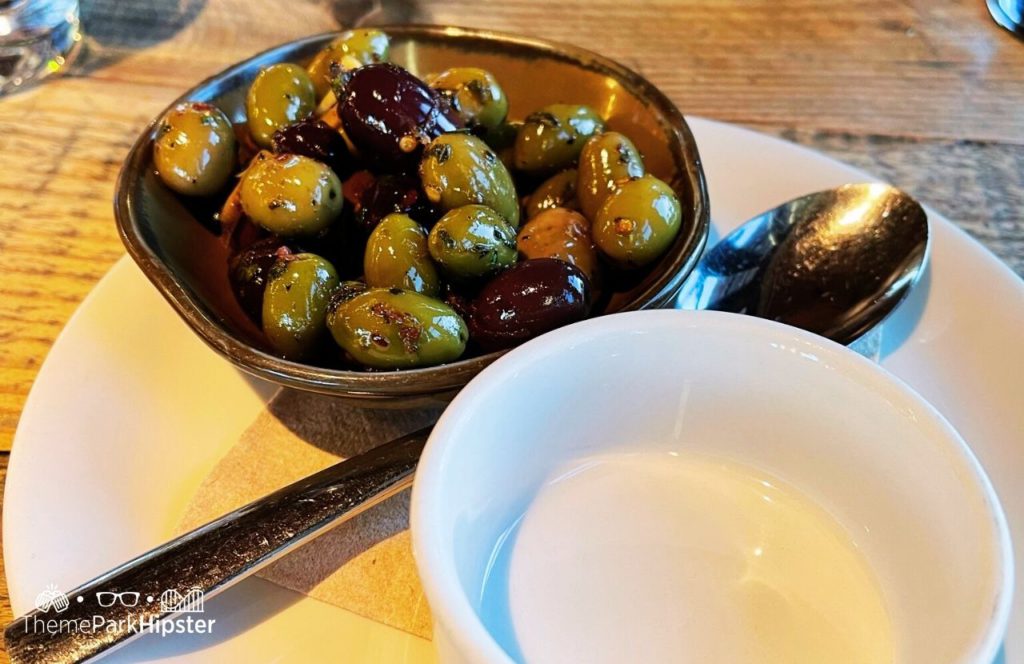 Walt Disney World Disney Springs Wine Bar George Olives. Keep reading to find out all you need to know about Wine Bar George at Walt Disney World.