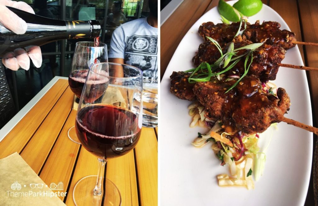 Walt Disney World Disney Springs Wine Bar George Restaurant Red Wine and Chicken