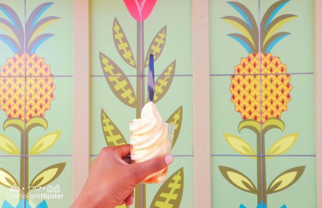 Disneyland Dole Whip with Rum cocktail drink. One of the best things to do at Disneyland and Disney California Adventure for Adults.
