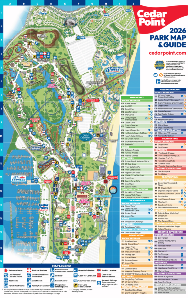 2026 Cedar Point Map