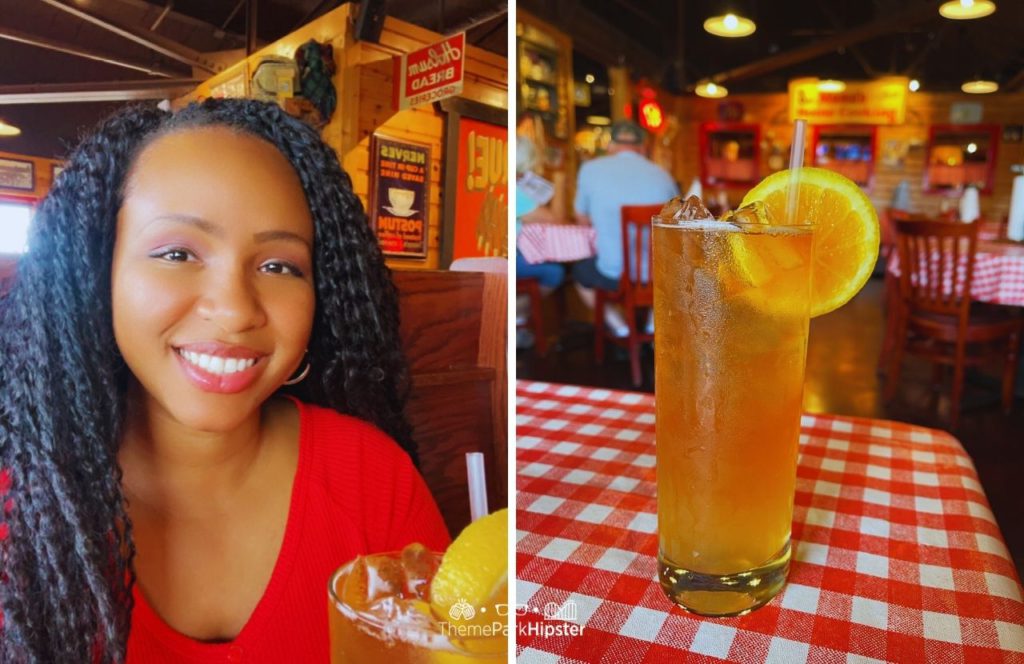 Cedar Point Amusement Park Ohio Famous Dave's Bar B Que Restaurant with NikkyJ and Peach Tea Cocktail